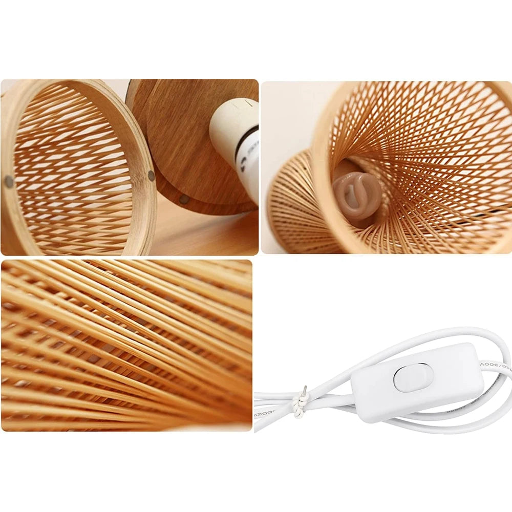 Lampe de chevet rotin