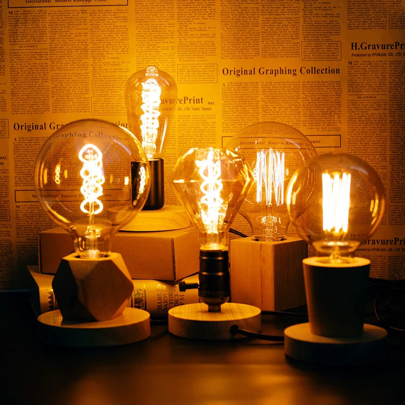 Lampe de bureau en bois
