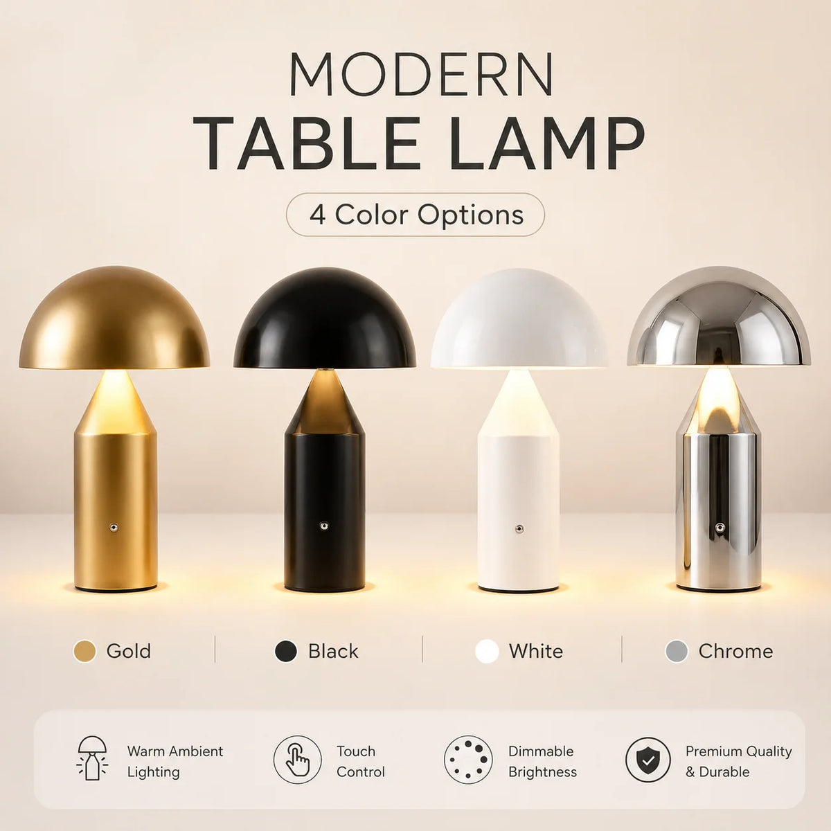 Lampe champignon métal