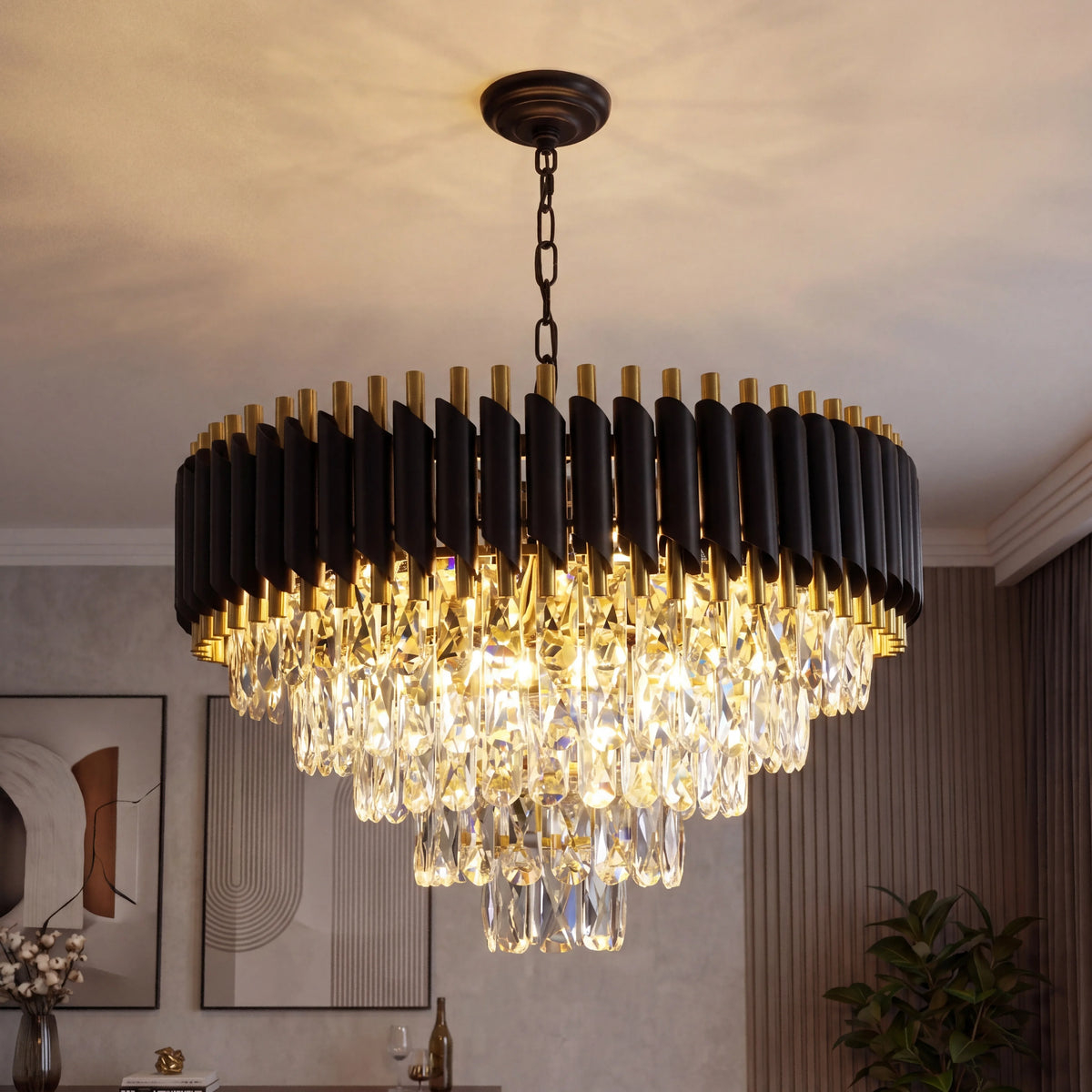 lampe noir et or