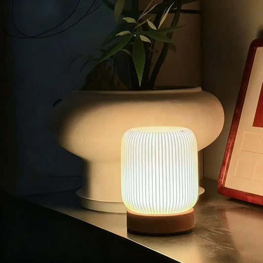 Lampe de chevet blanc et bois