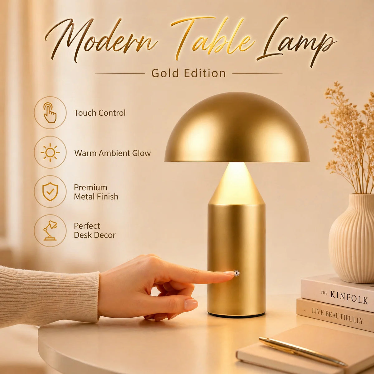 Lampe champignon métal