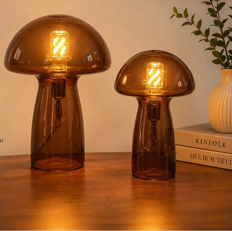 Lampe champignon verre