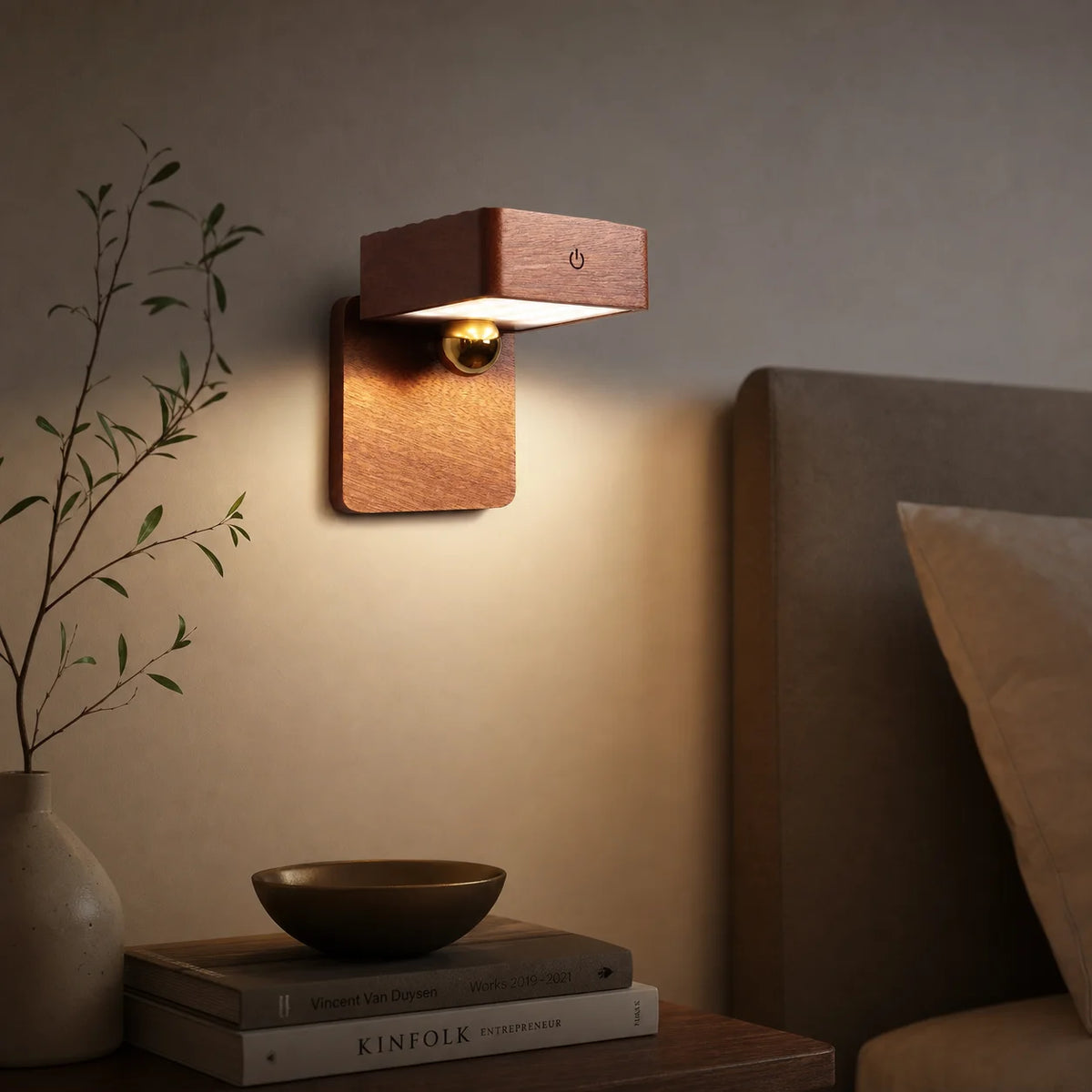 Lampe de chevet bois flotté