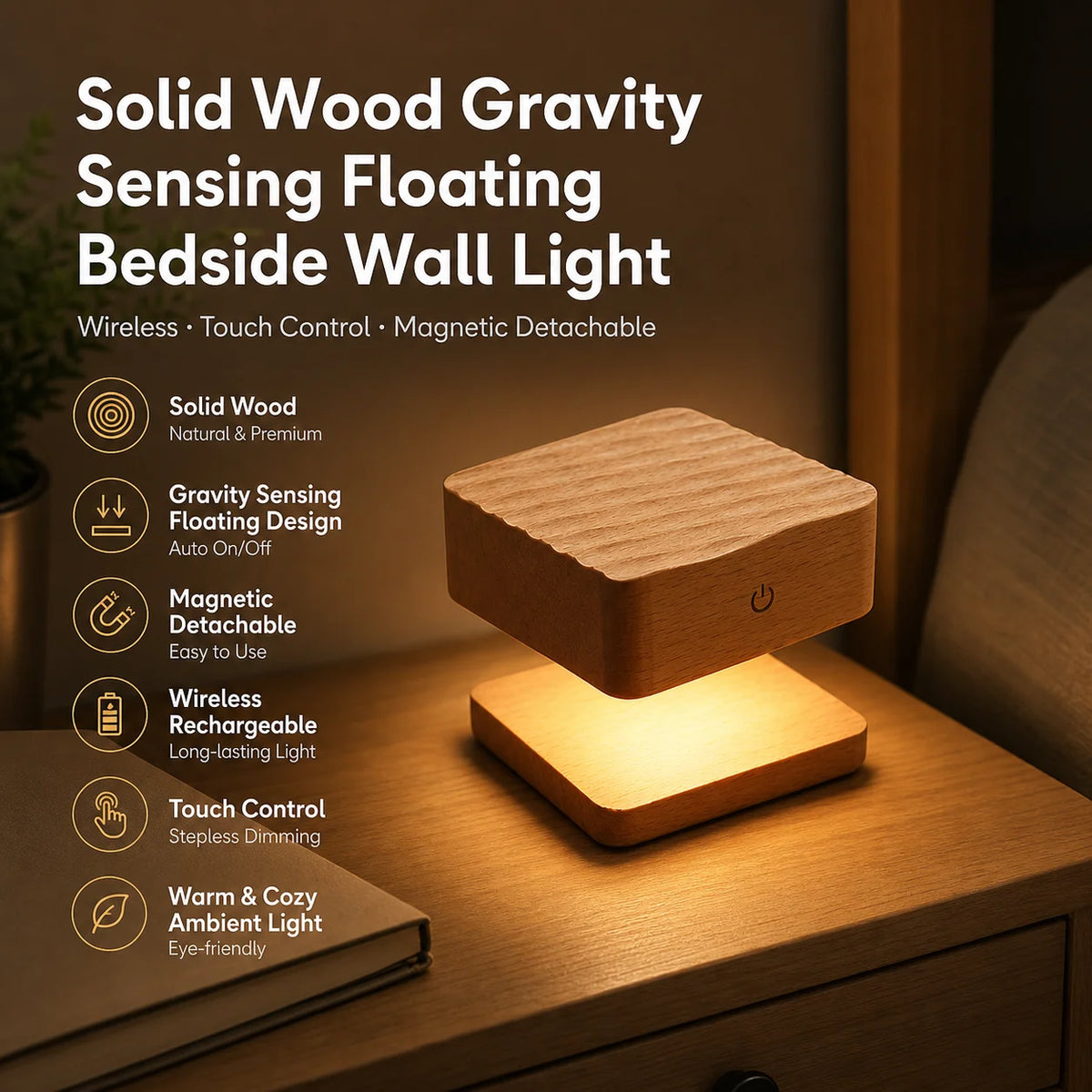Lampe de chevet bois flotté