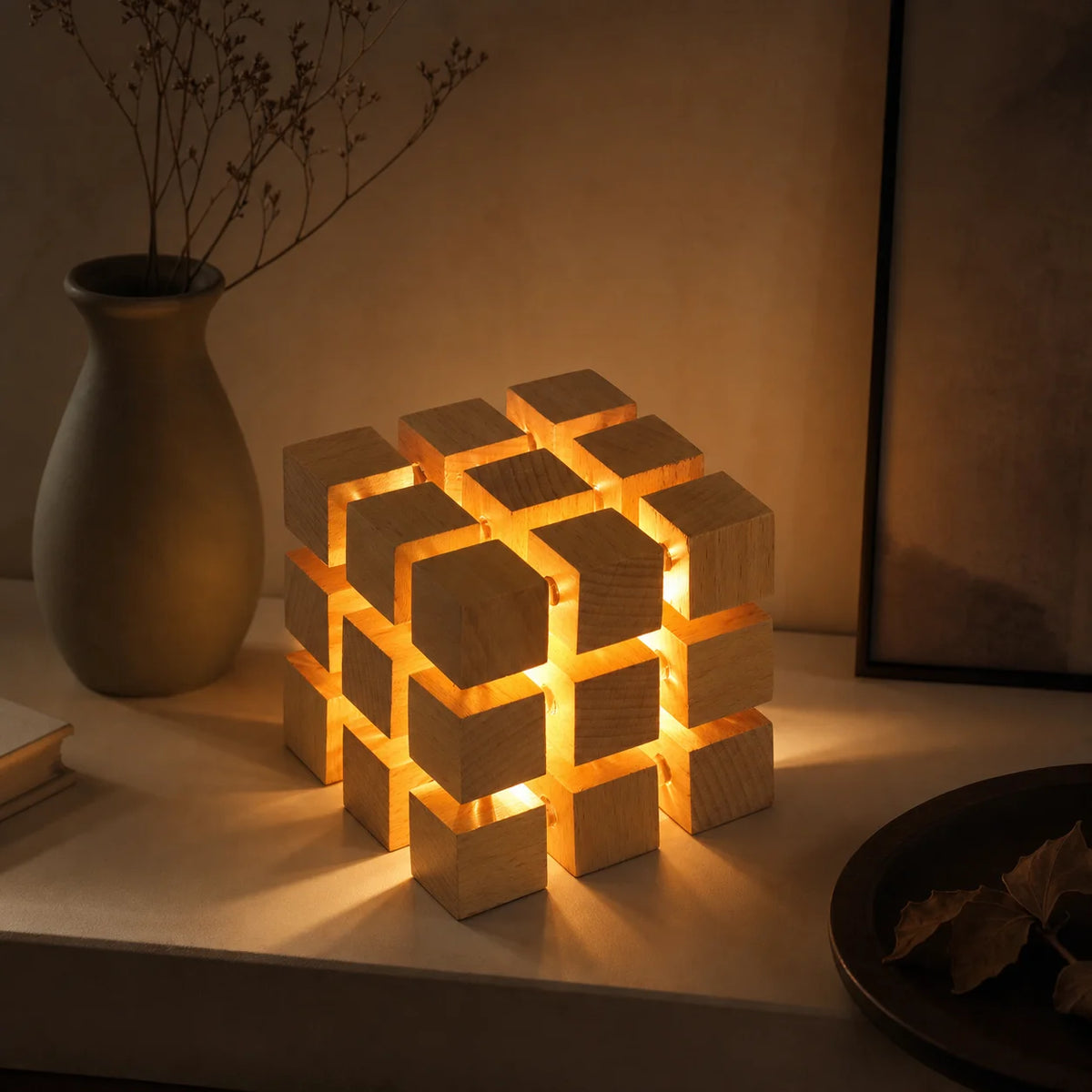 Lampes en bois naturel
