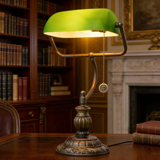 Lampe bibliothèque verte