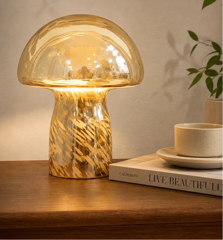 Lampe champignon verre