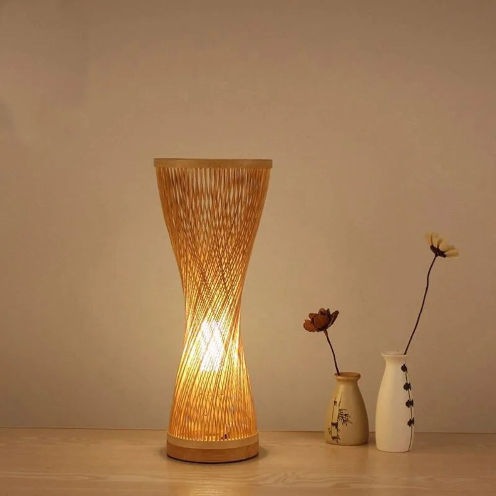 Lampe de chevet rotin
