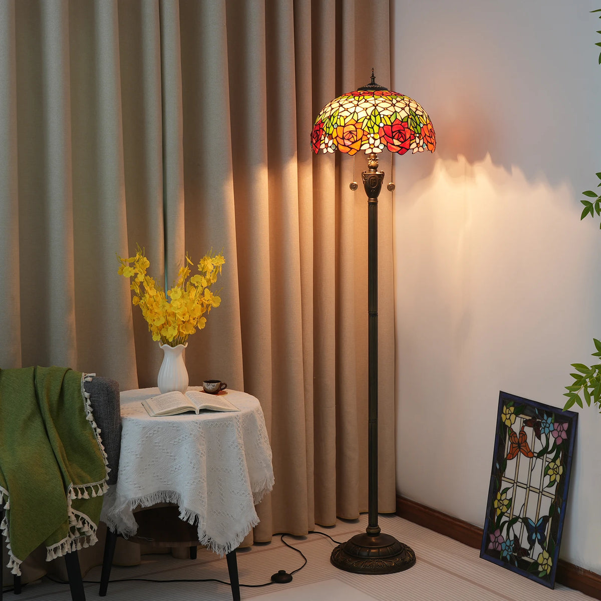 lampe pied en verre