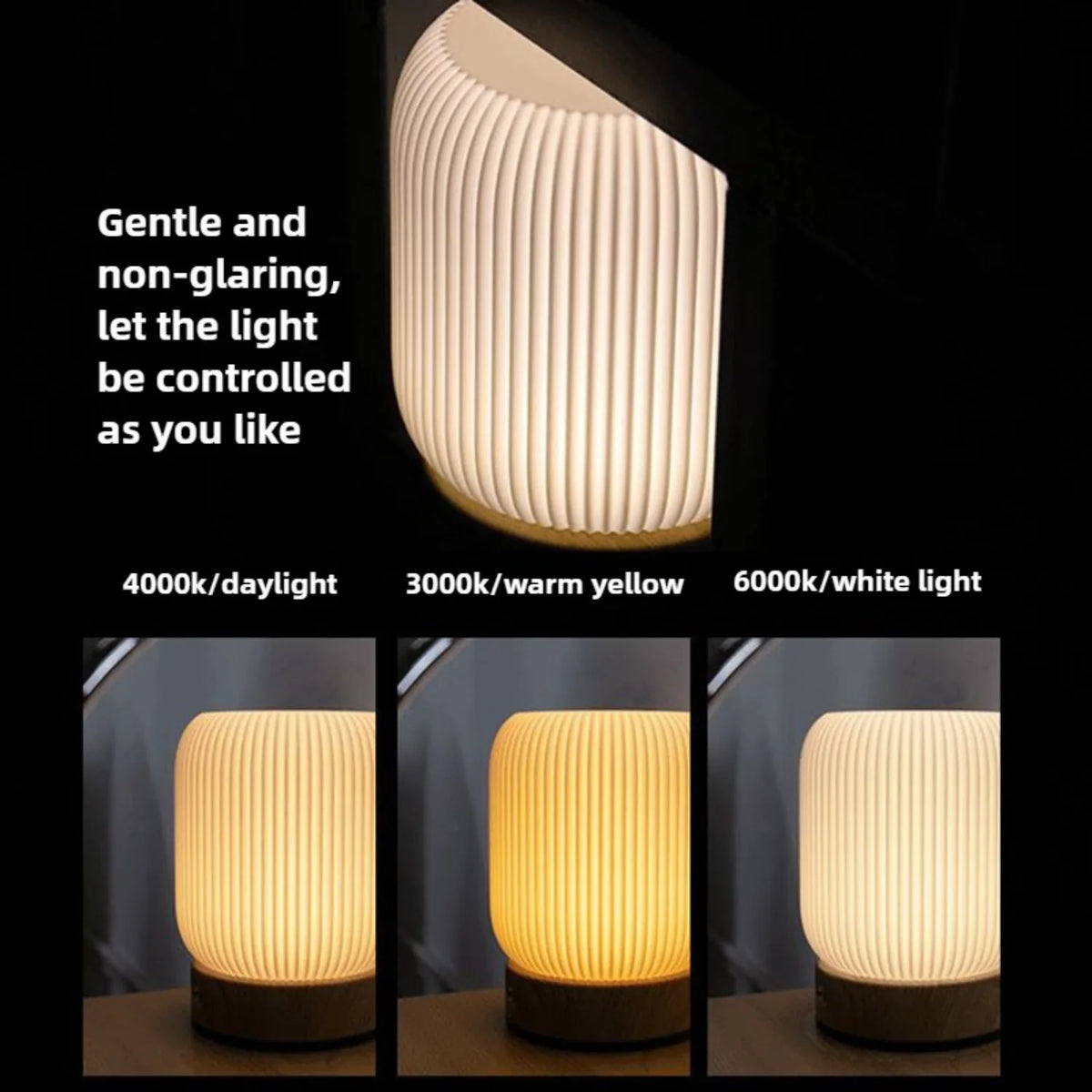 Lampe de chevet blanc et bois