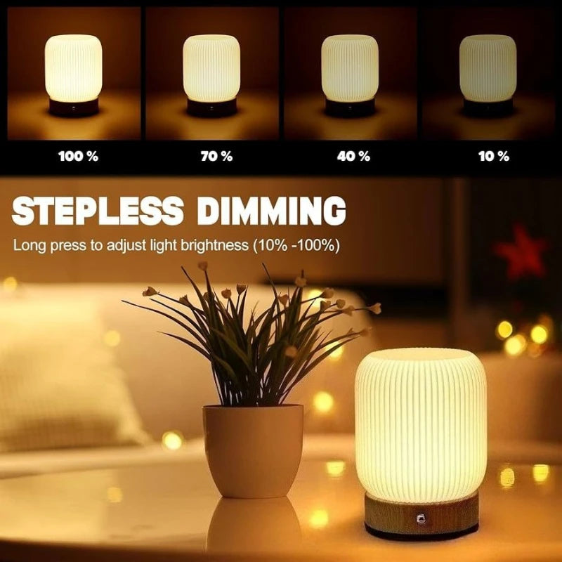 Lampe de chevet blanc et bois