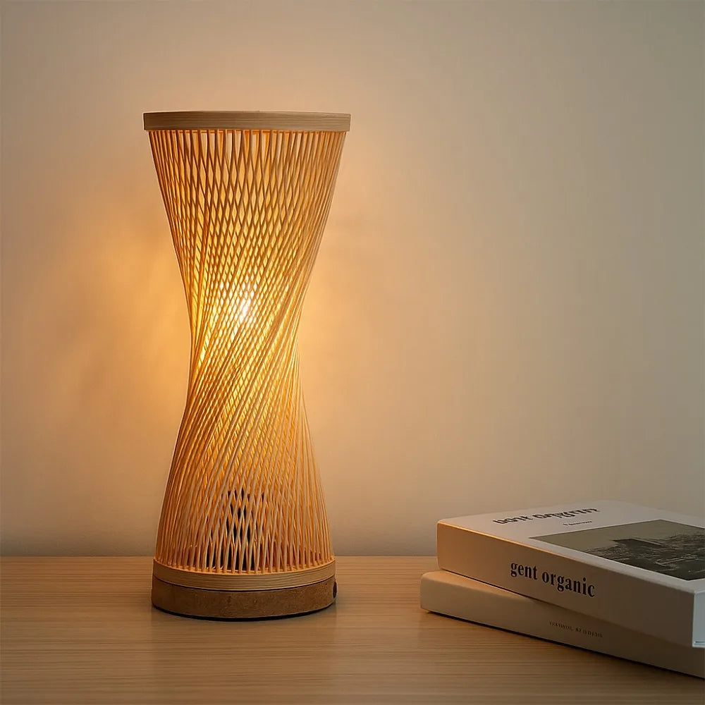 Lampe de chevet rotin