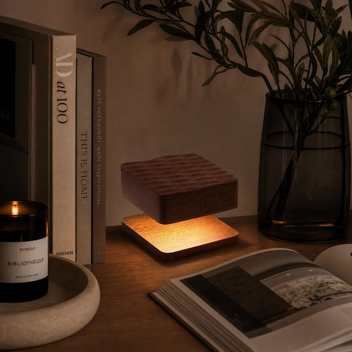 Lampe de chevet bois flotté