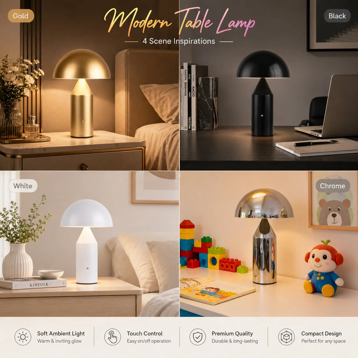 Lampe champignon métal