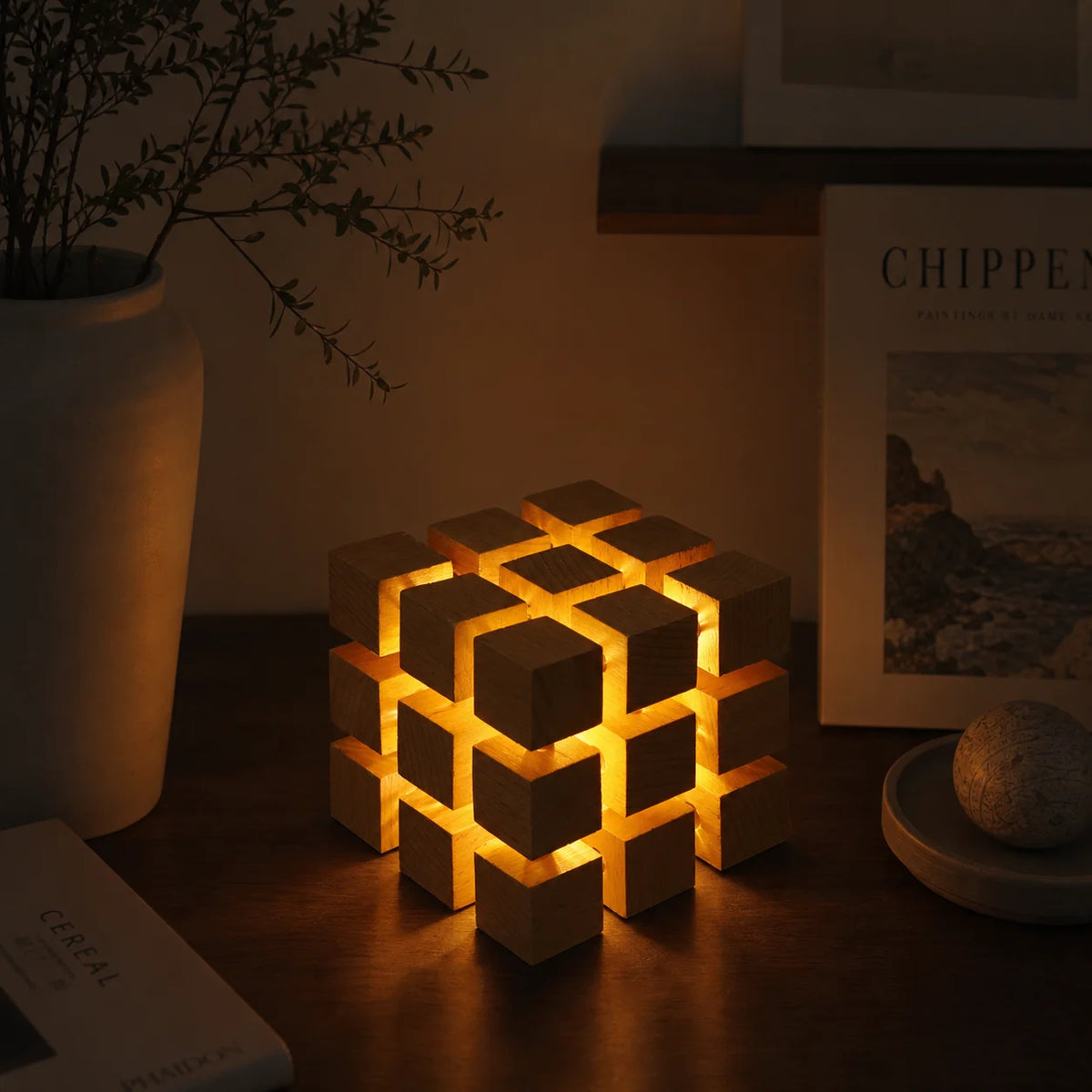 Lampes en bois naturel