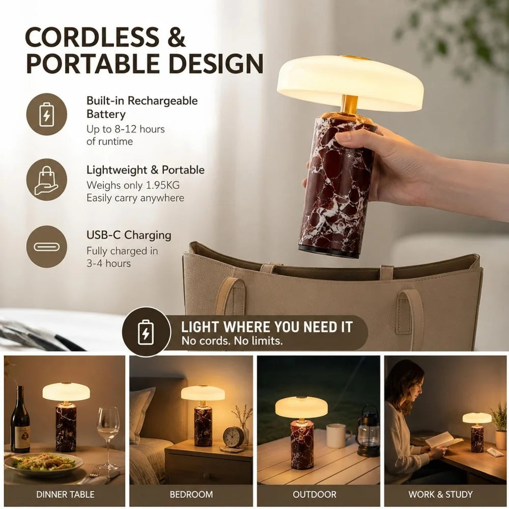 Lampe de chevet en pierre