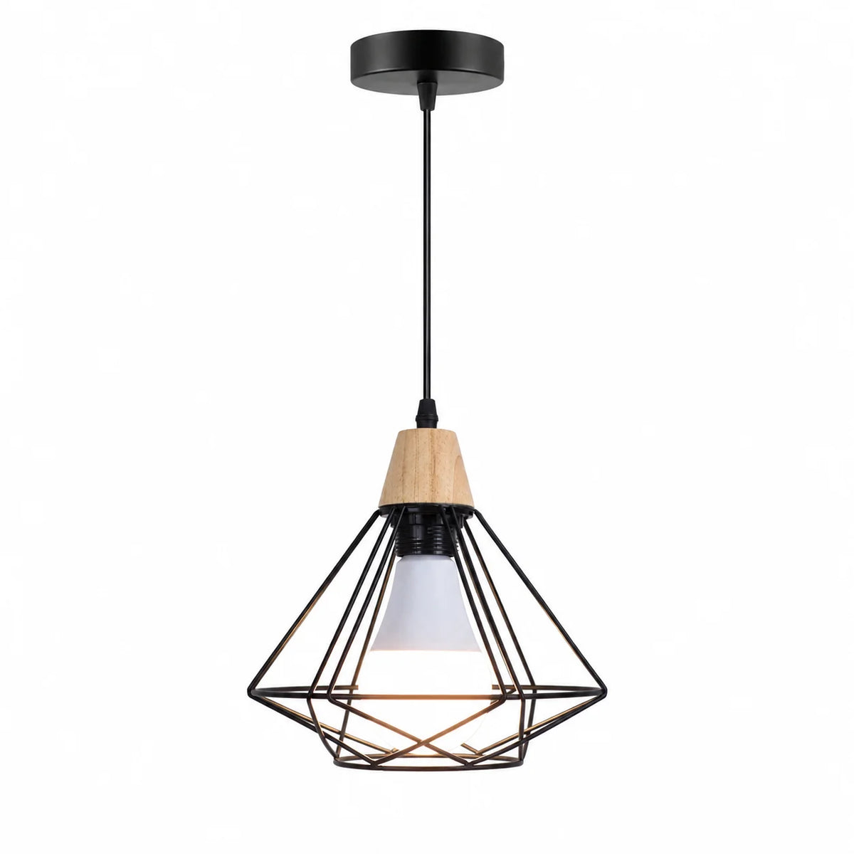 lampe noir et bois