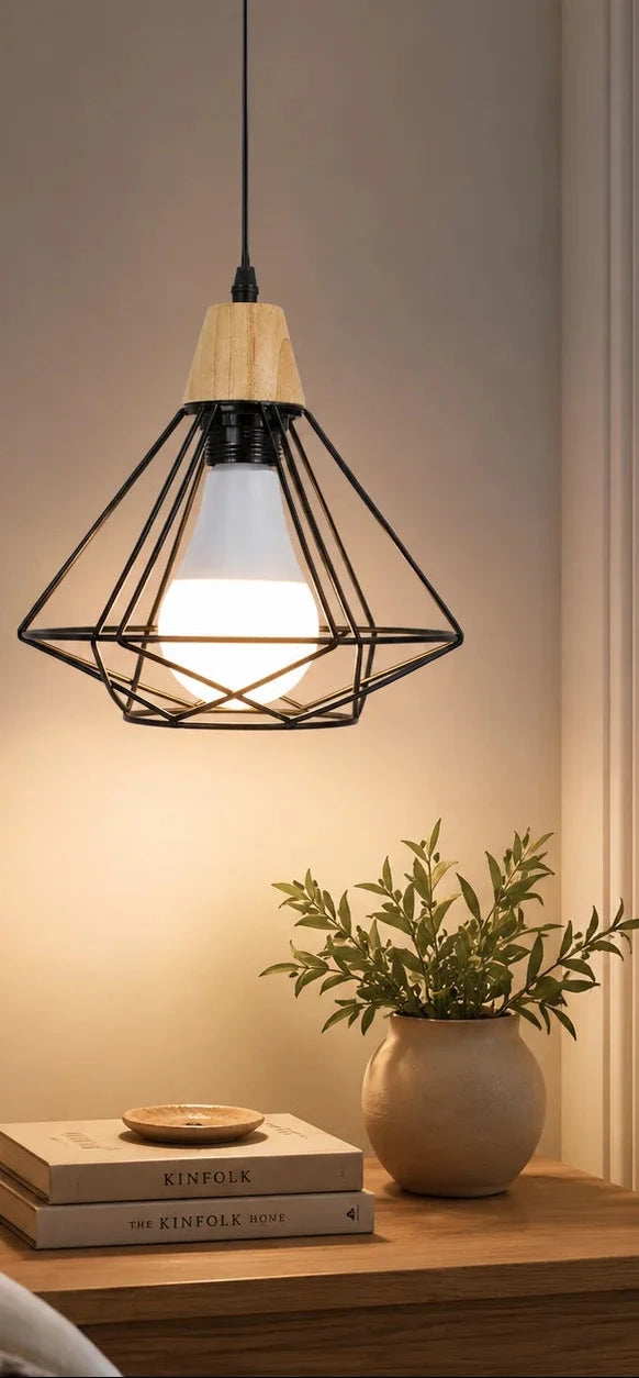 lampe noir et bois