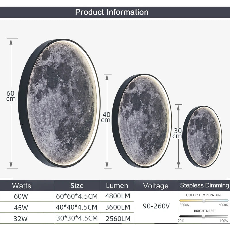 lampe lune murale